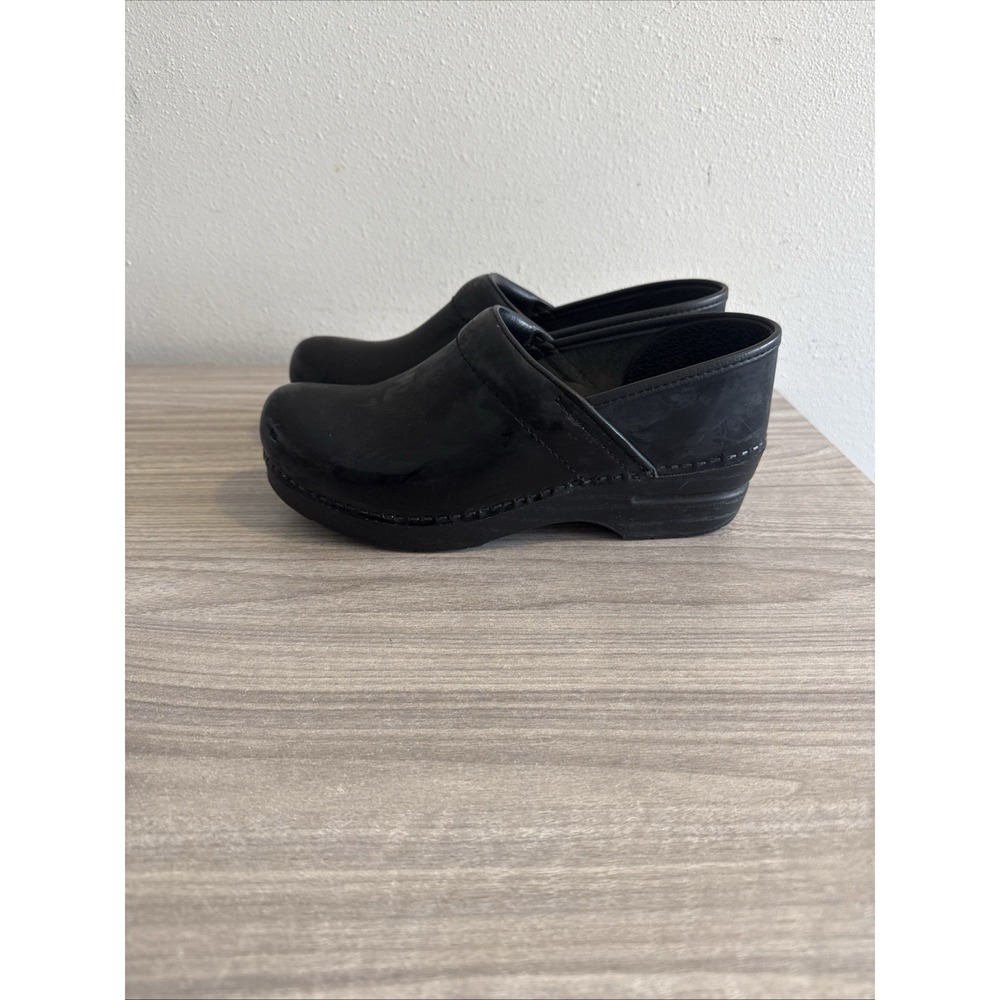 Dansko Professional Black Leather Clogs Nursing Shoes Sz EU 39 US 7.5-8
